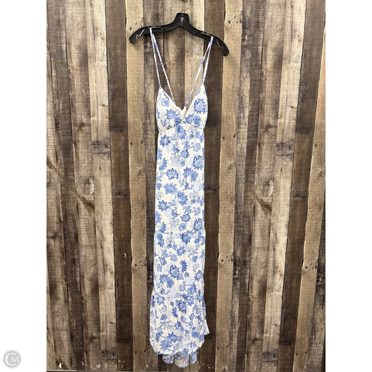 Dress Casual Maxi By Hollister In Blue & White, Size: L