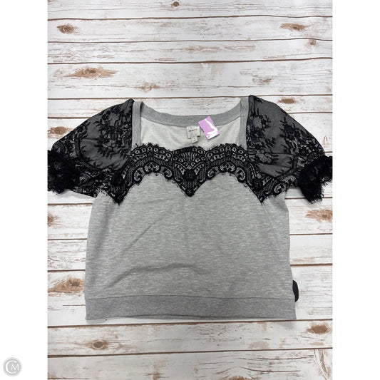 Top Short Sleeve By Maeve In Black & Grey, Size: S