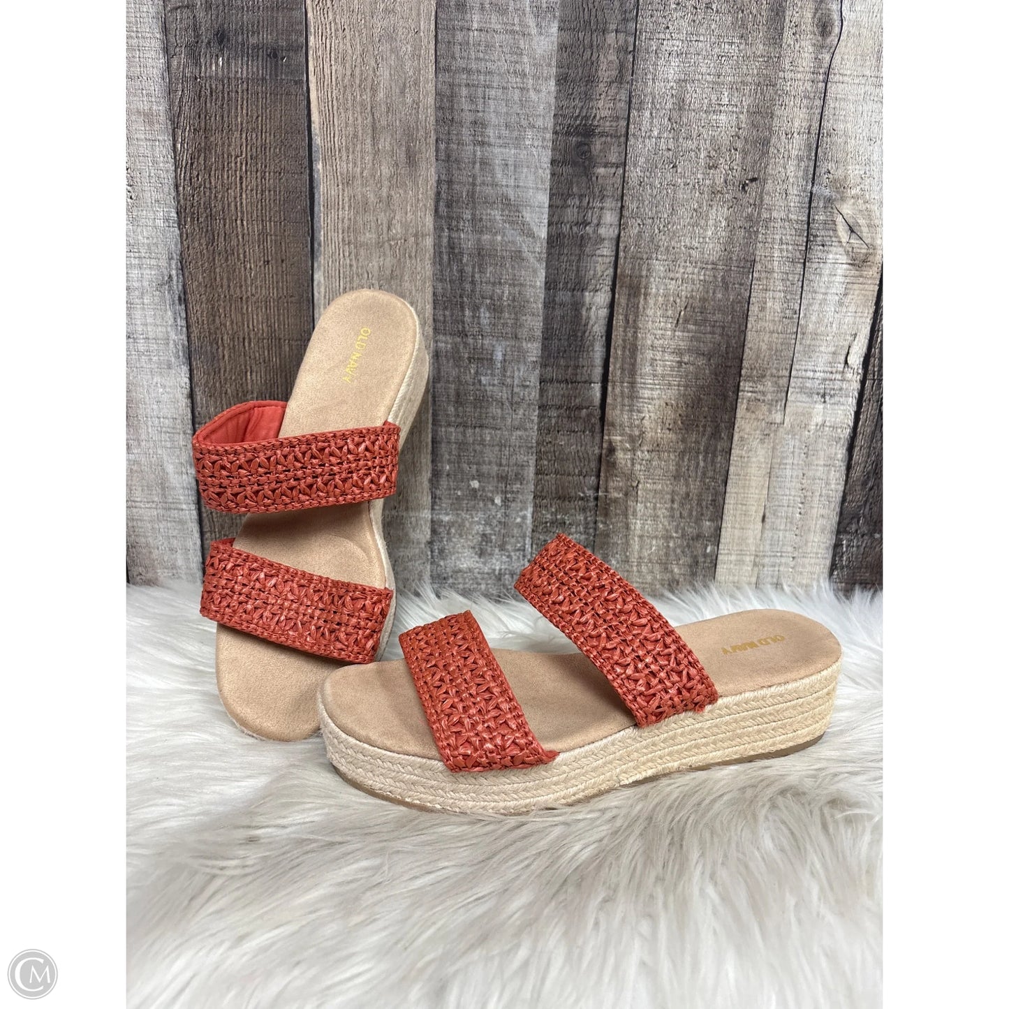 Sandals Flats By Old Navy In Orange & Tan, Size: 9