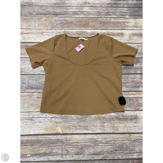Top Short Sleeve By Good American In Brown, Size: 2x