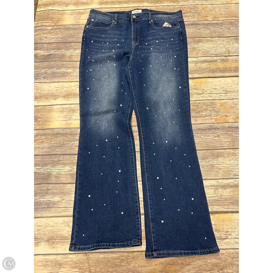 Jeans Boot Cut By Nicole Miller In Blue Denim, Size: 16
