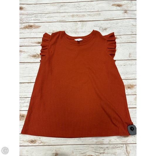Top Short Sleeve By Time And Tru In Bronze, Size: Xl