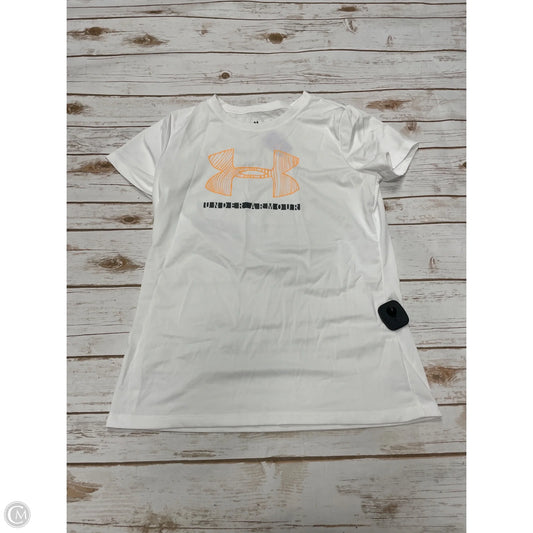 Athletic Top Short Sleeve By Under Armour In White, Size: M