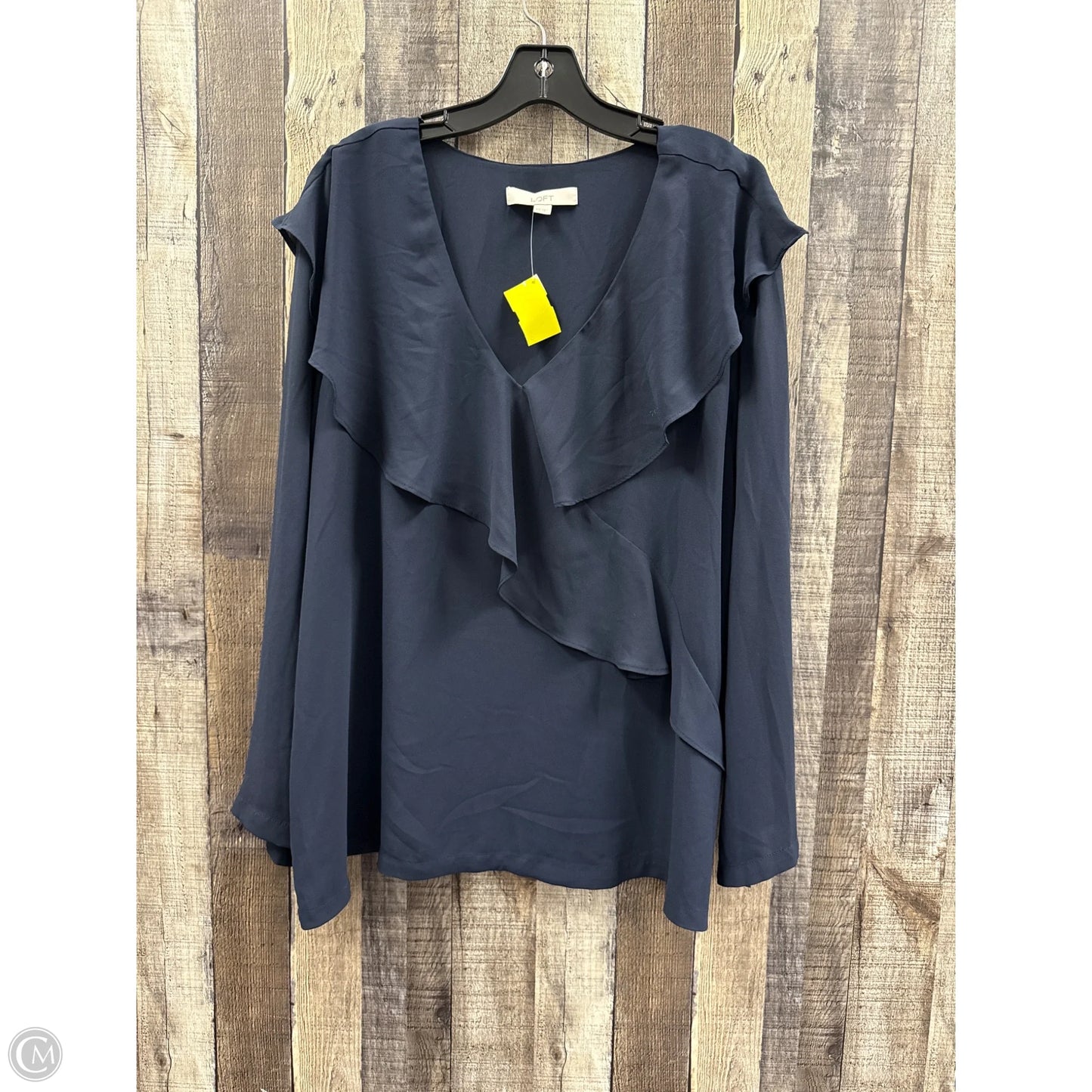 Top Long Sleeve By Loft In Navy, Size: Xxl