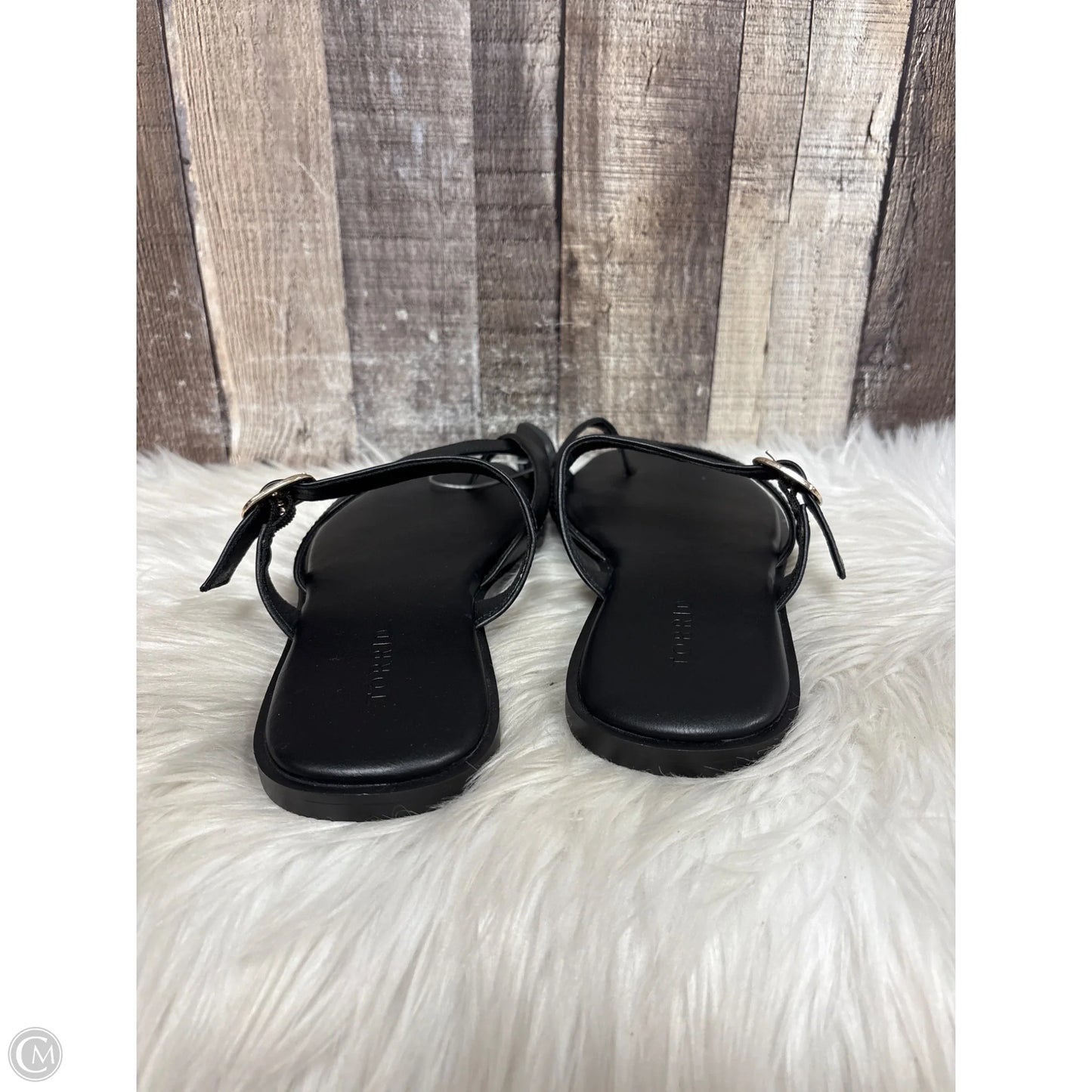 Sandals Flats By Torrid In Black, Size: 7.5