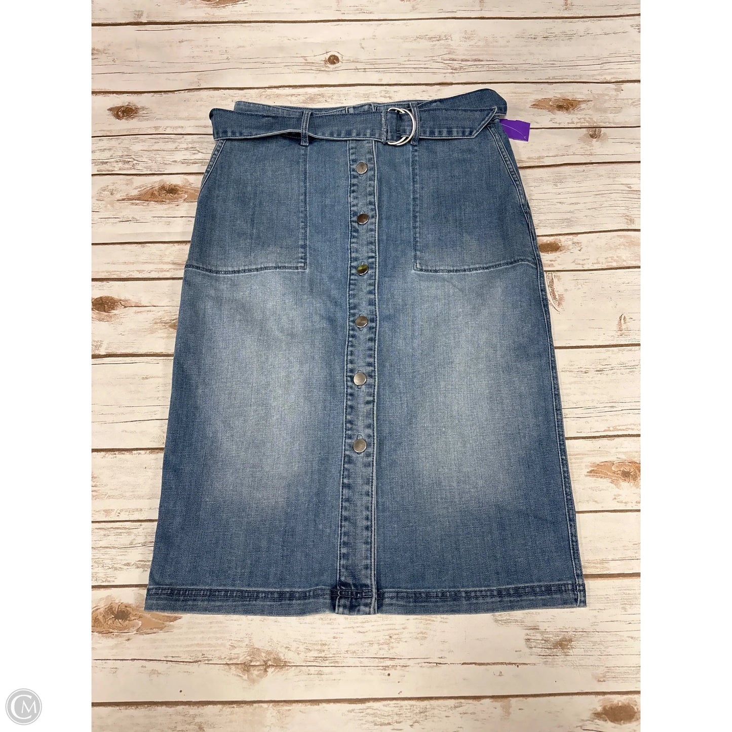 Skirt Maxi By Chicos In Blue Denim, Size: S