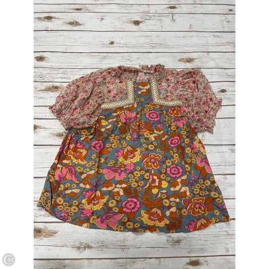 Top Short Sleeve By Cme In Multi-colored, Size: M