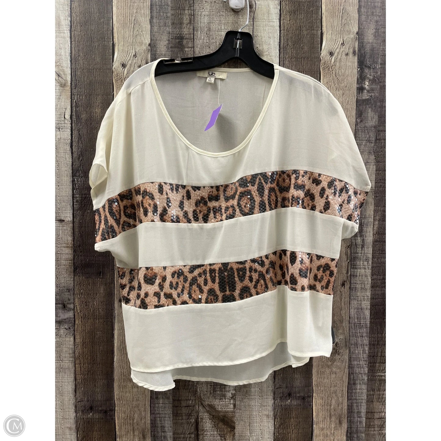 Top Short Sleeve By Ya In Animal Print, Size: L