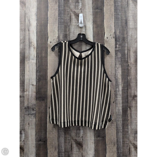 Top Sleeveless By Loft In Black & Cream, Size: L