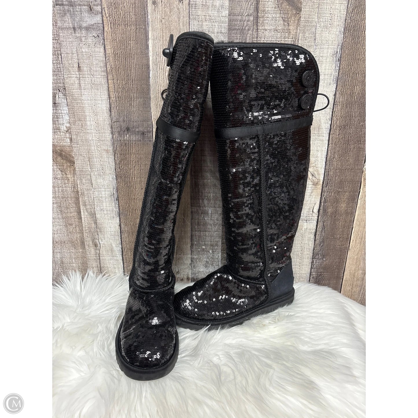 Boots Designer By Ugg In Black, Size: 8