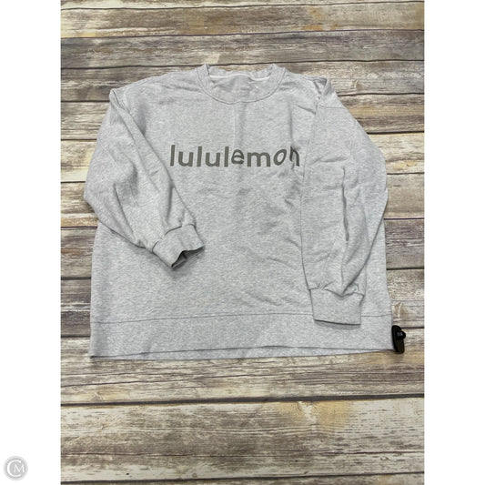 Athletic Sweatshirt Crewneck By Lululemon In Grey, Size: L