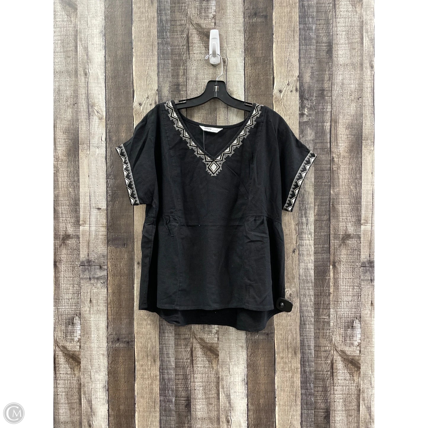 Top Short Sleeve By Sonoma In Black, Size: M
