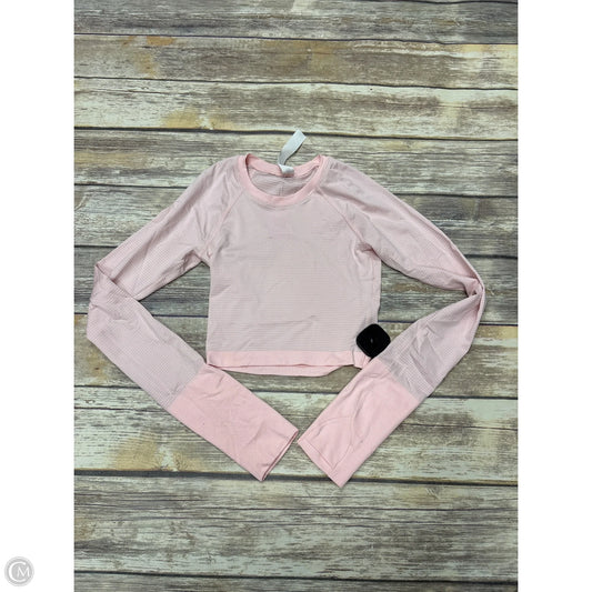 Athletic Top Long Sleeve Crewneck By Lululemon In Pink, Size: 2