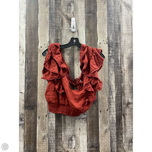 Top Short Sleeve By Express In Bronze, Size: L