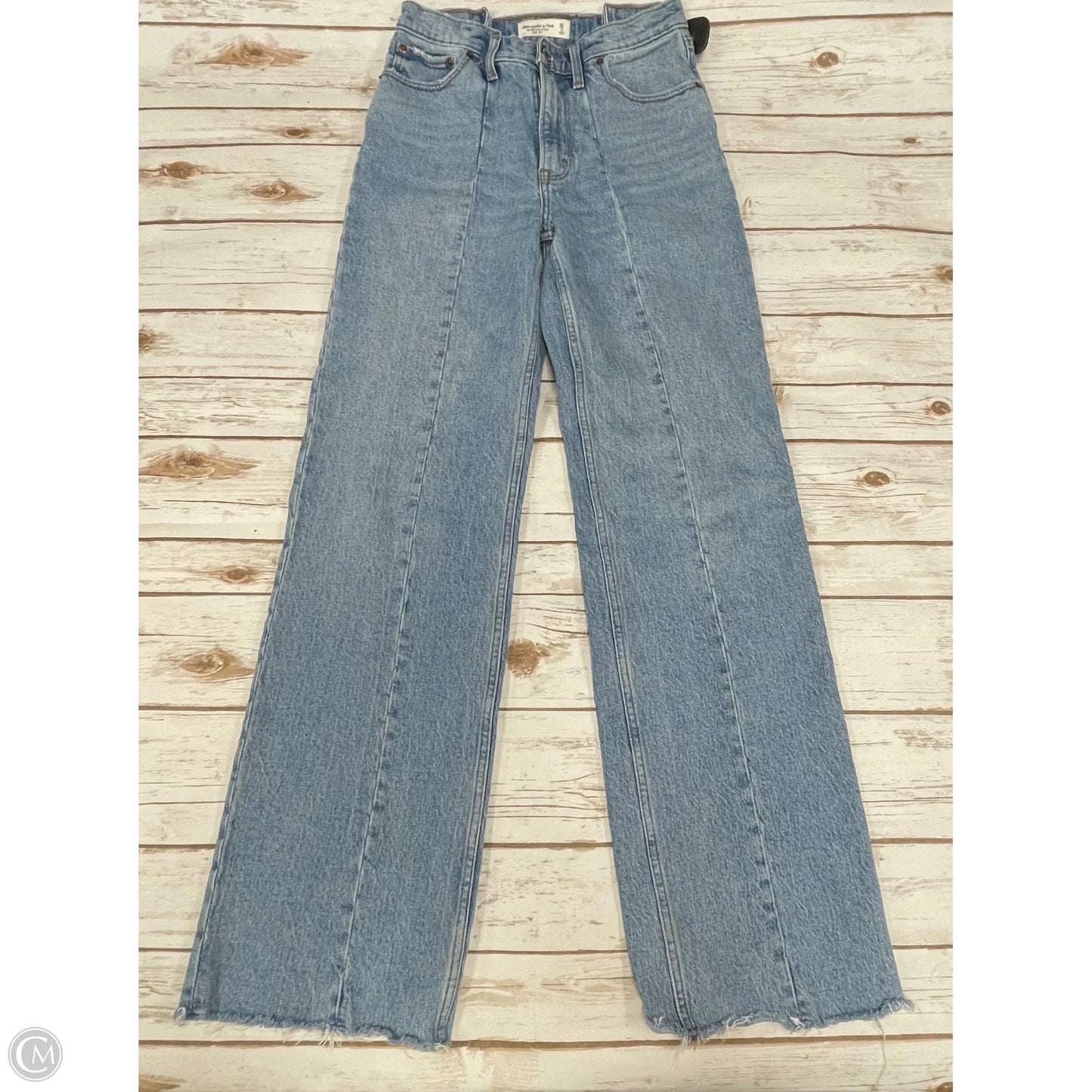 Jeans Straight By Abercrombie And Fitch In Blue Denim, Size: 2