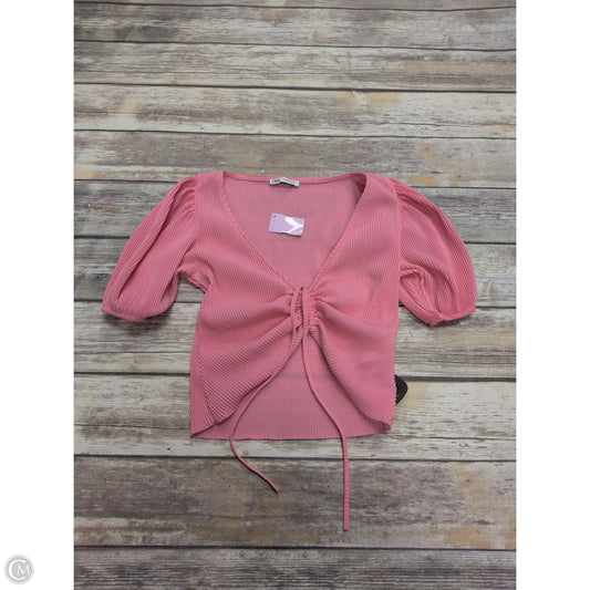 Top Short Sleeve By Zara In Pink, Size: M
