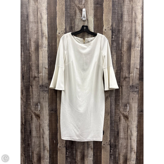 Dress Casual Midi By Calvin Klein In White, Size: 10