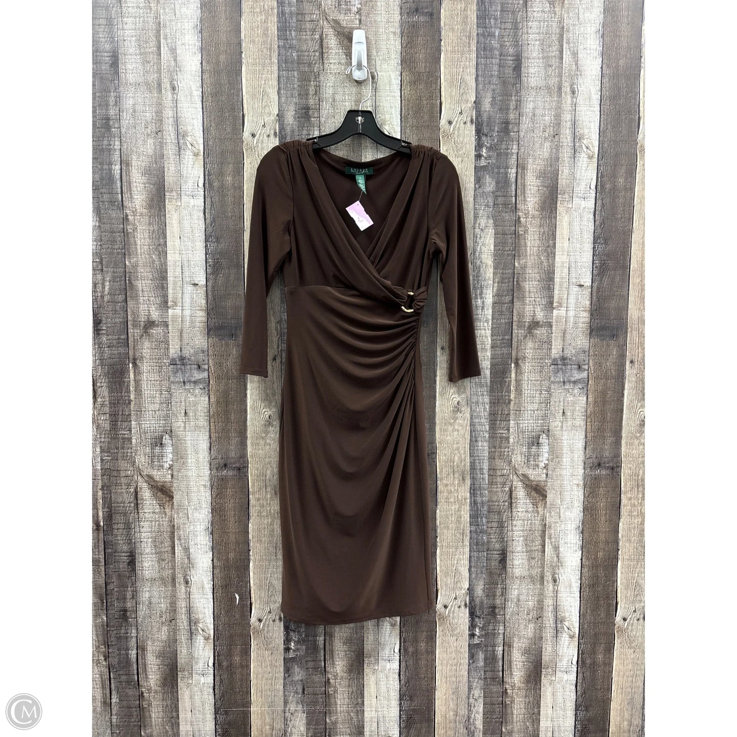Dress Casual Midi By Ralph Lauren In Brown, Size: 2
