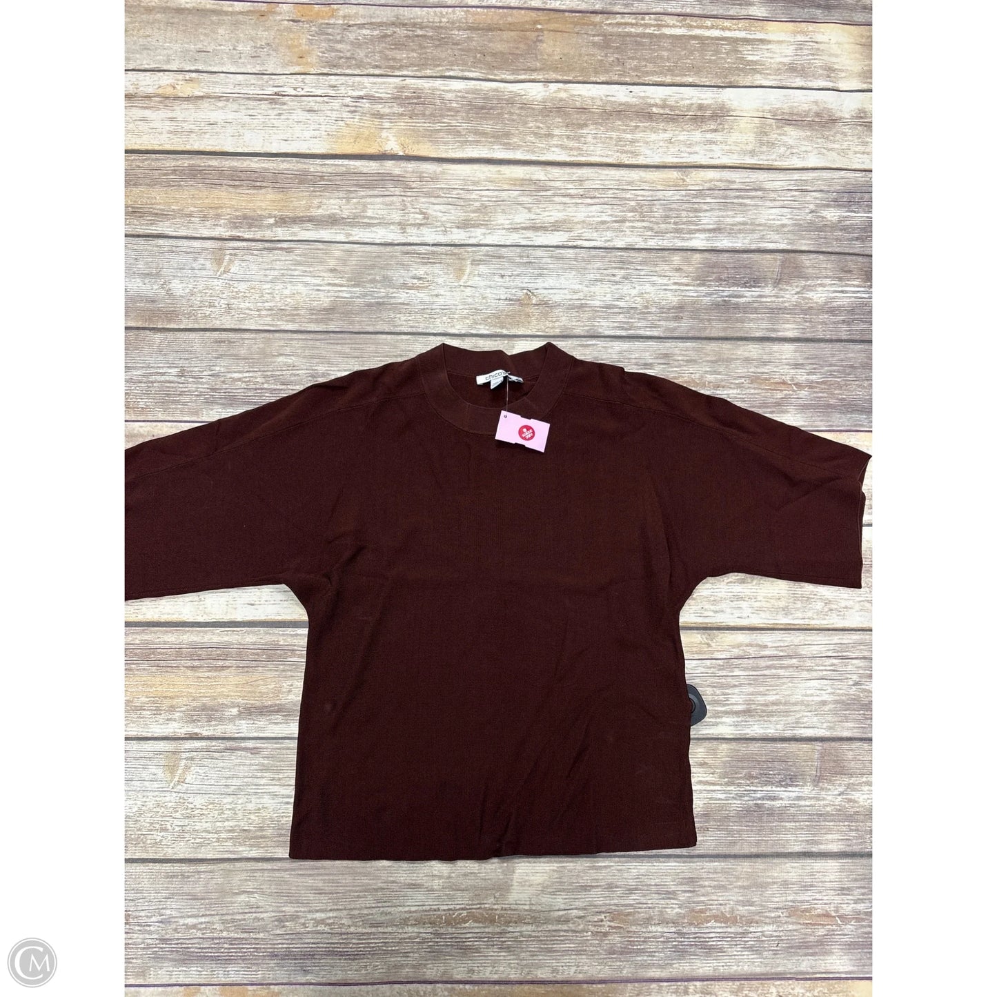Top 3/4 Sleeve By Chicos In Brown, Size: S