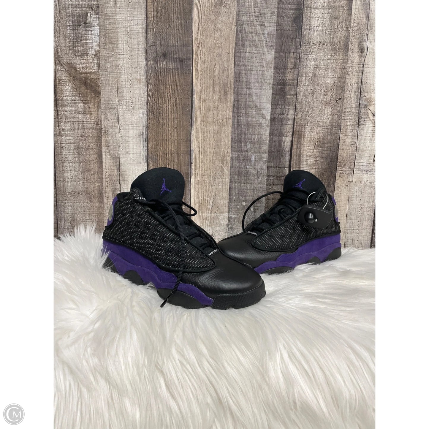 Shoes Luxury Designer By Jordan In Black & Purple, Size: 8
