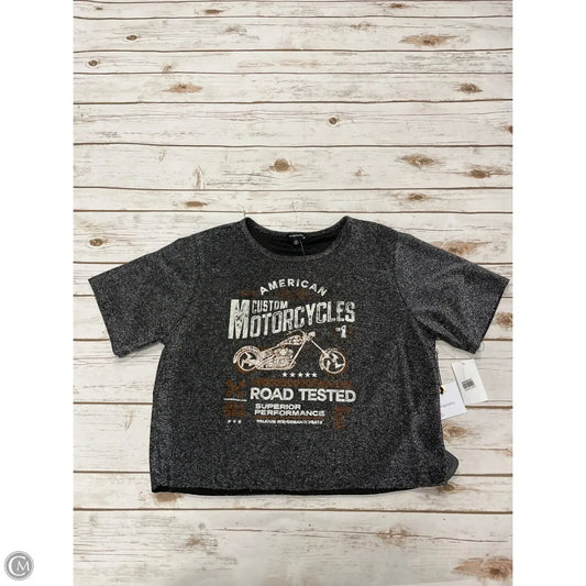 Top Short Sleeve By Originality In Silver, Size: M