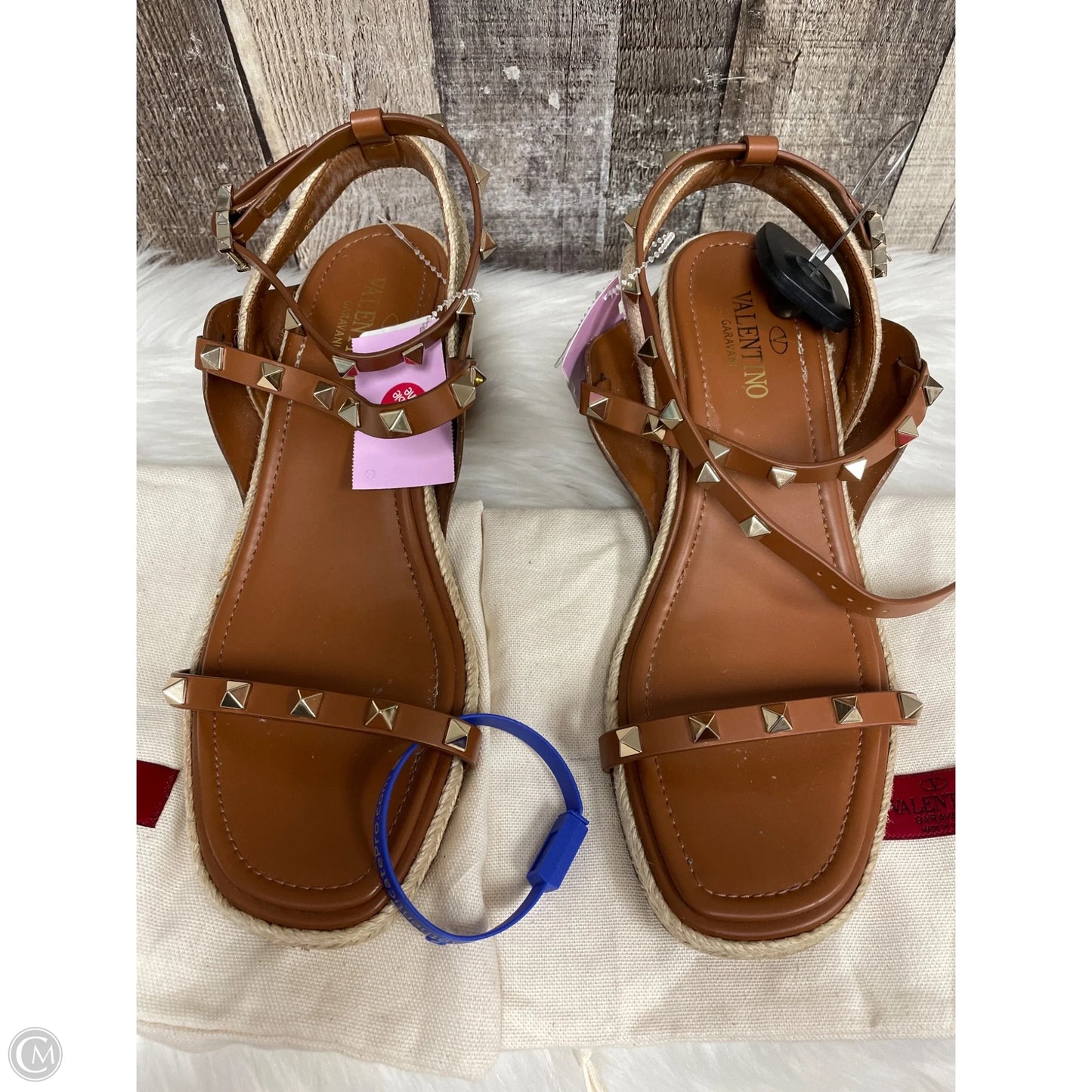 Sandals Luxury Designer By Valentino-garavani In Brown, Size: 9