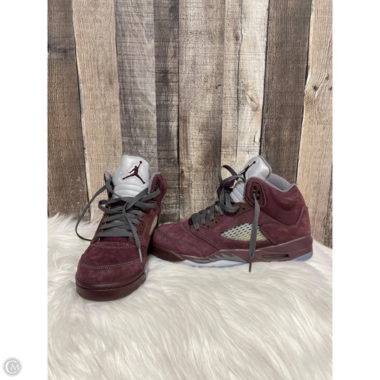 Shoes Luxury Designer By Jordan In Maroon, Size: 8