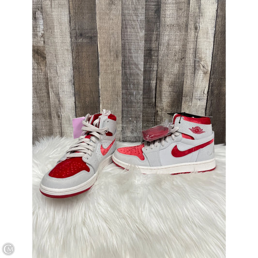 Shoes Luxury Designer By Jordan In Grey & Red, Size: 8