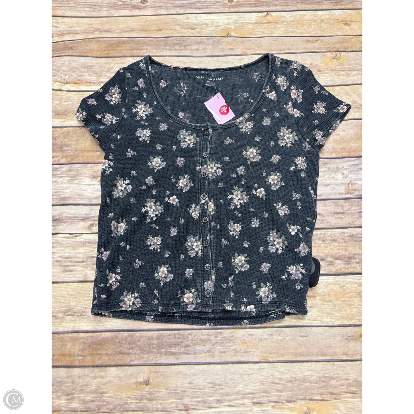 Top Short Sleeve Basic By American Eagle In Grey, Size: M