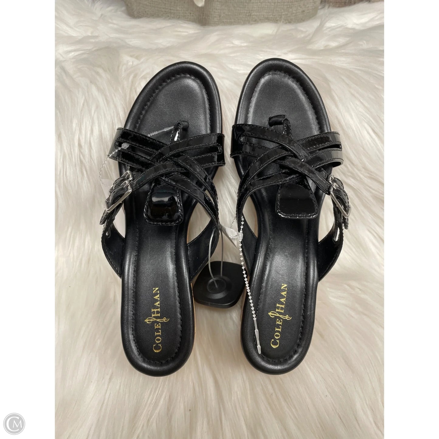 Sandals Heels Wedge By Cole-haan In Black & Brown, Size: 6.5