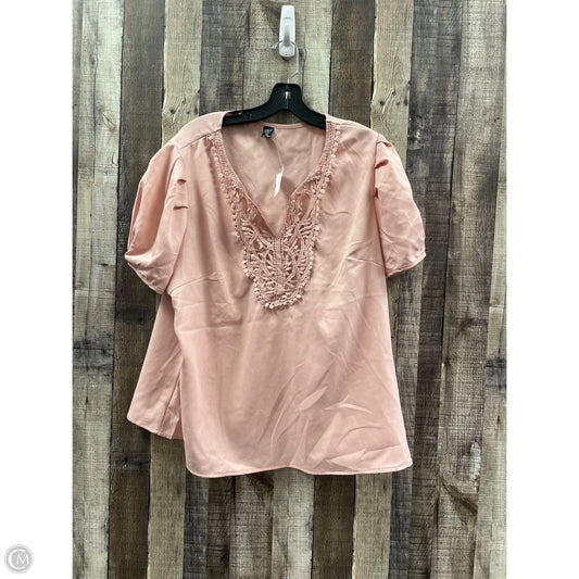 Top Short Sleeve By Shein In Pink, Size: 2x