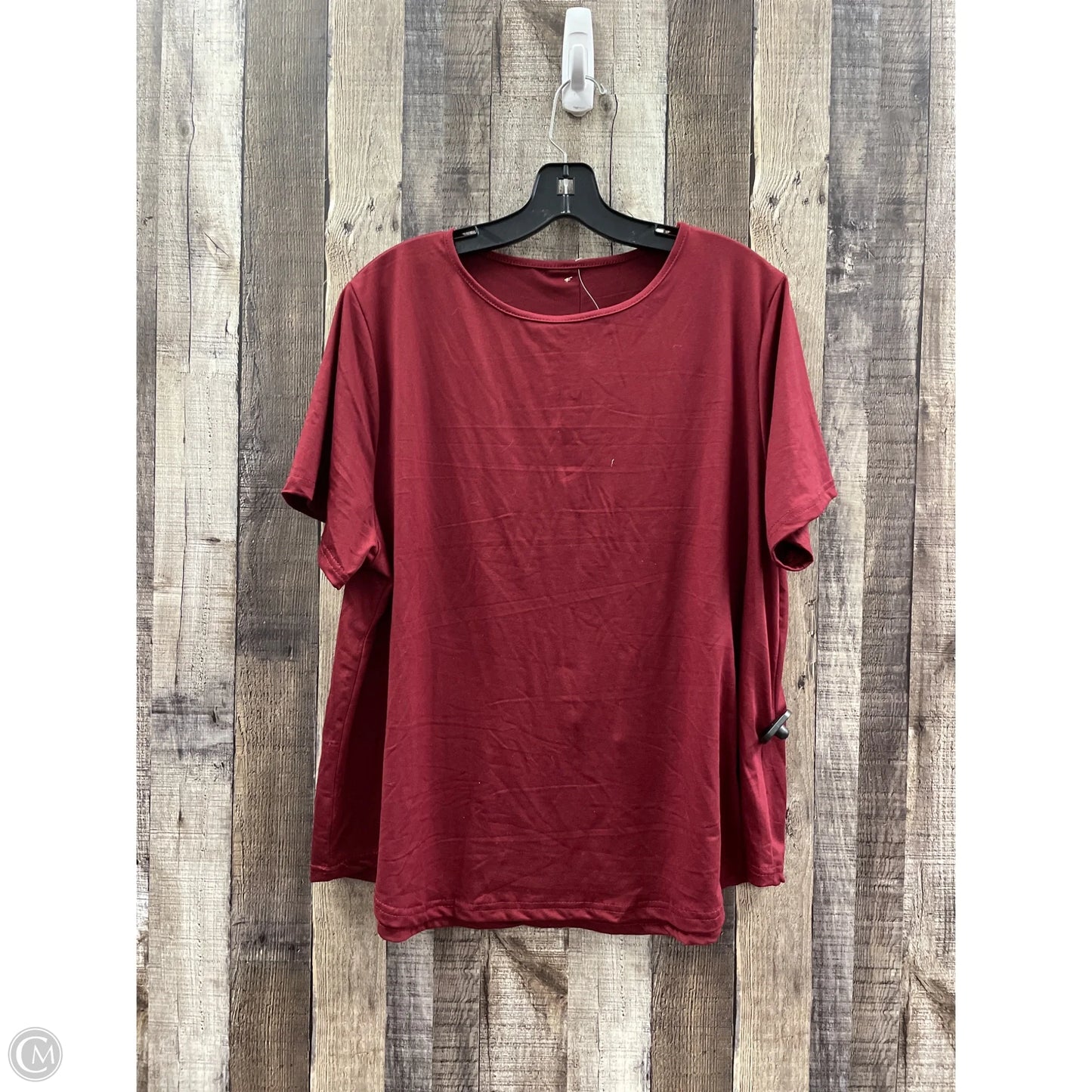 Top Short Sleeve By Cme In Maroon, Size: 2x