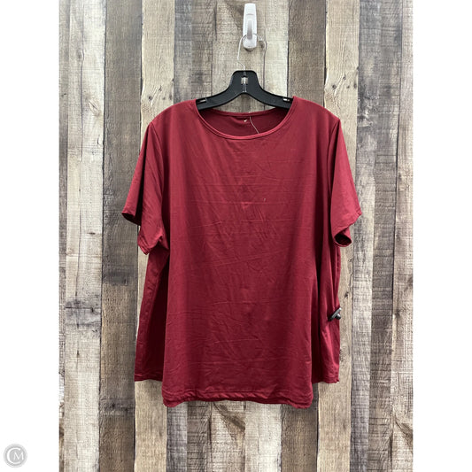 Top Short Sleeve By Cme In Maroon, Size: 2x