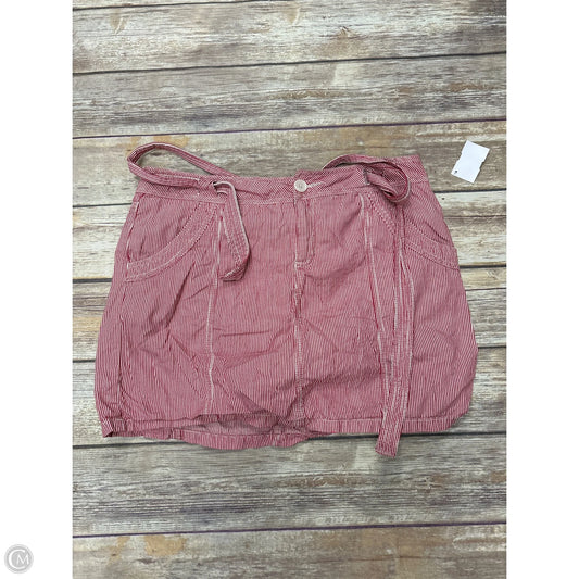 Skort By French Cuff In Red & White, Size: M