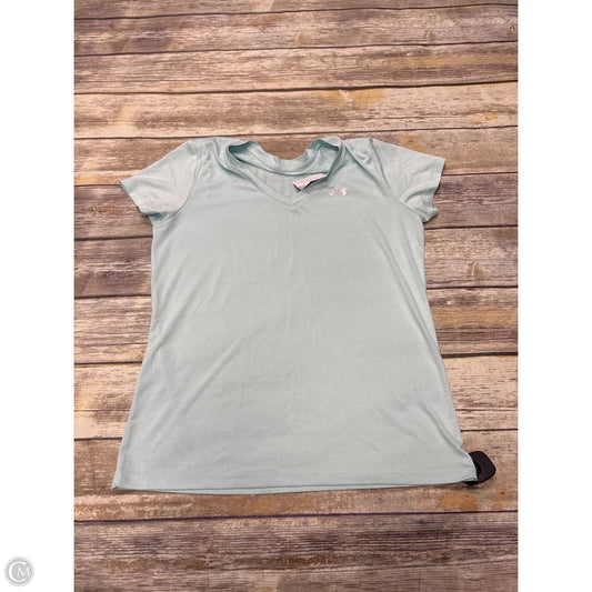 Athletic Top Short Sleeve By Under Armour In Teal, Size: M