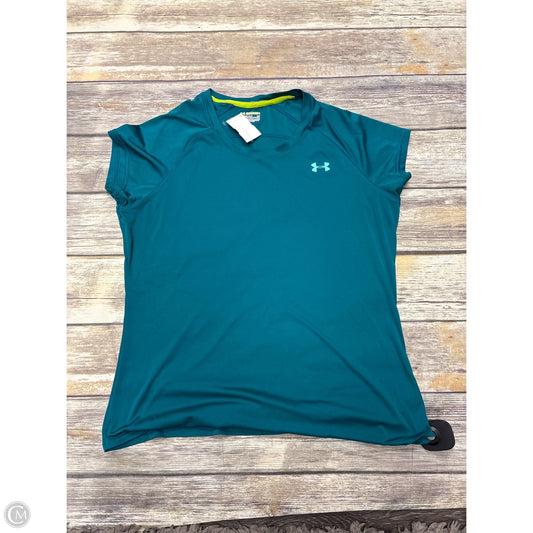 Athletic Top Short Sleeve By Under Armour In Green, Size: L