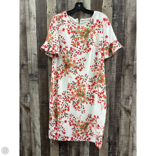 Dress Casual Midi By Calvin Klein In Multi-colored, Size: 14
