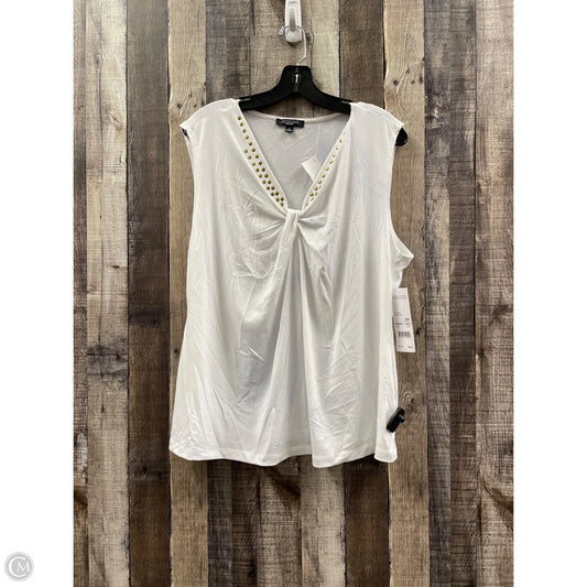 Top Sleeveless By Notations In White, Size: 3x
