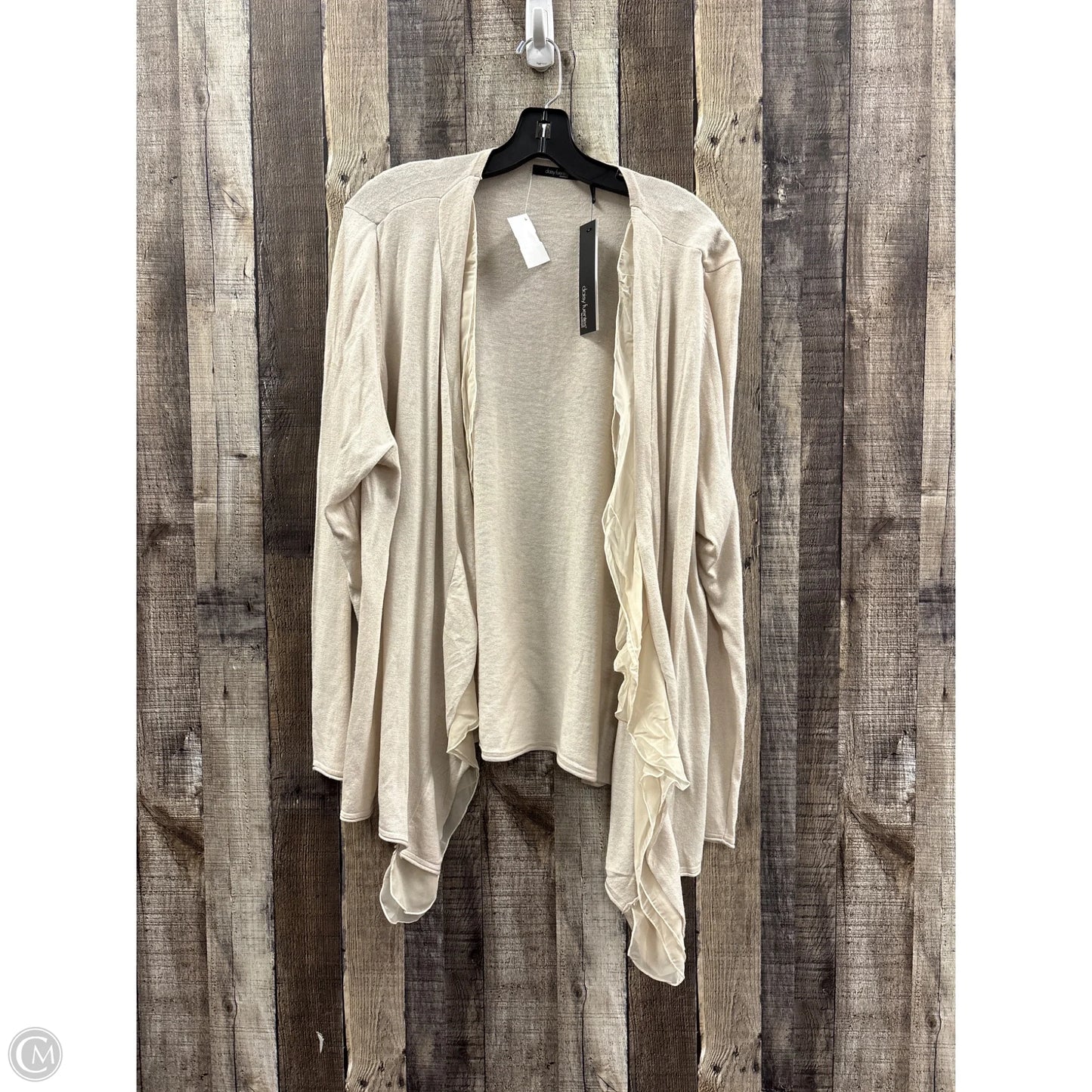 Cardigan By Daisy Fuentes In Tan, Size: 2x