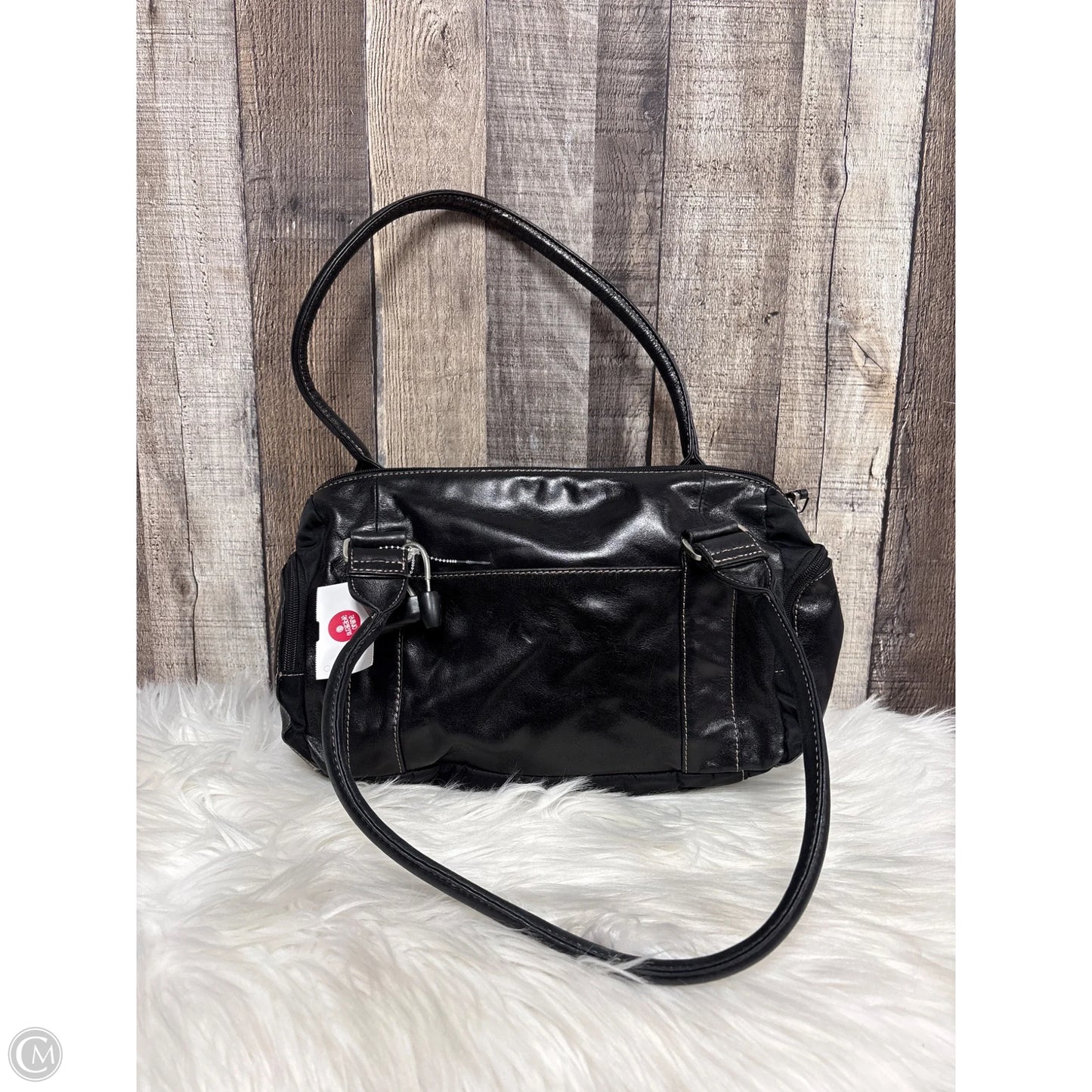 Handbag Leather By Fossil, Size: Medium