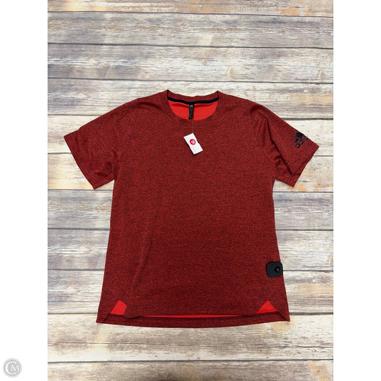 Athletic Top Short Sleeve By Adidas In Red, Size: M