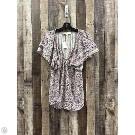 Top Short Sleeve By Loft In Multi-colored, Size: M