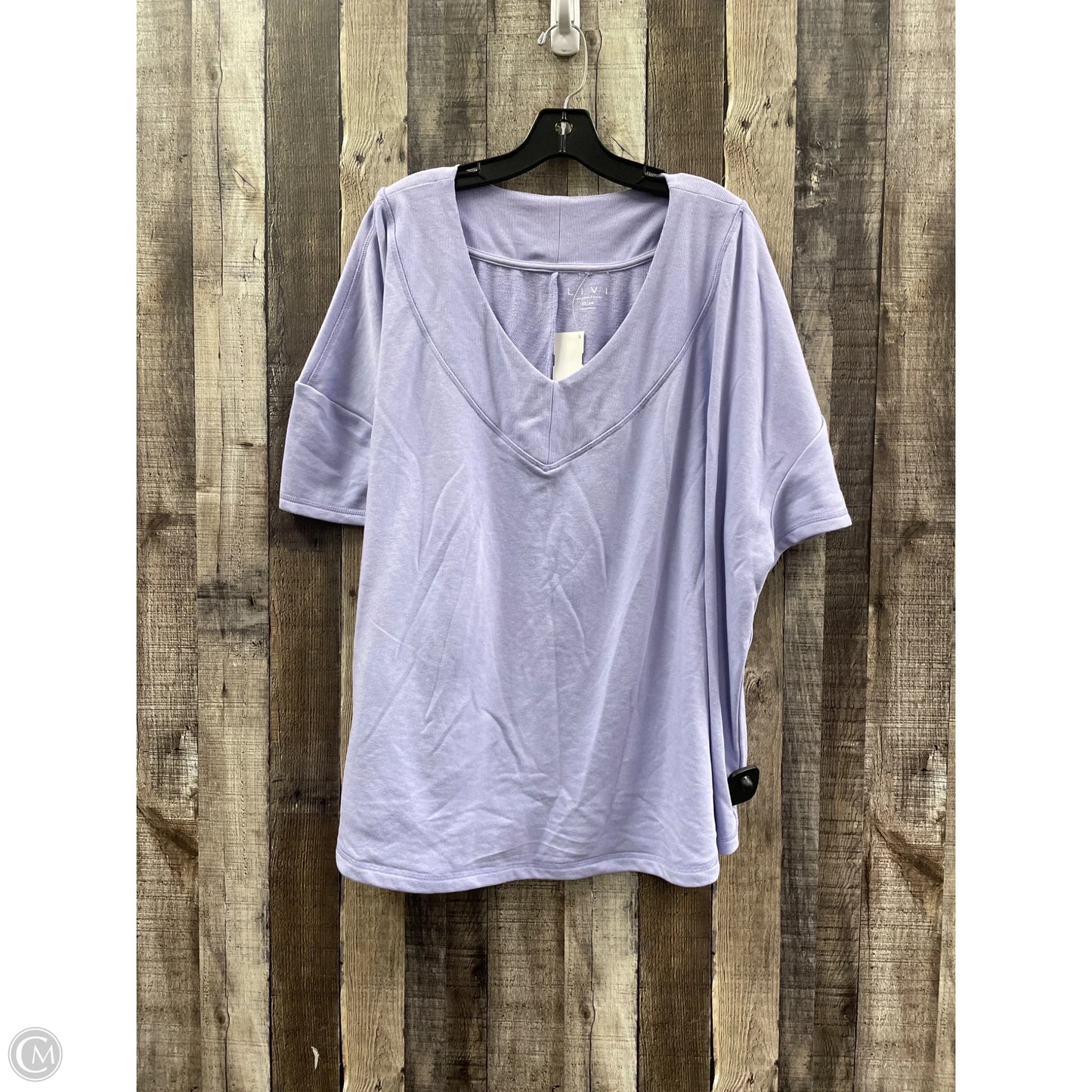 Top Short Sleeve By Livi Active In Purple, Size: 3x