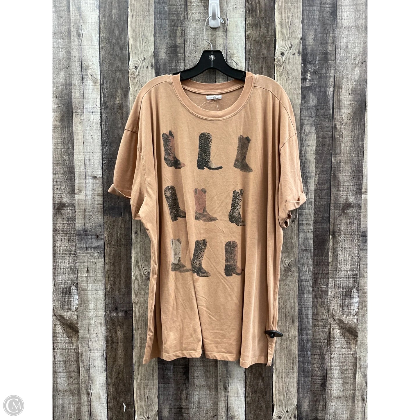 Top Short Sleeve By Maurices In Brown, Size: 2x