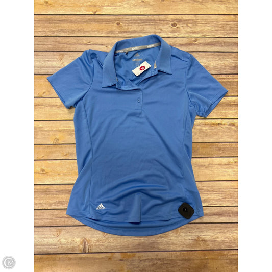 Athletic Top Short Sleeve By Adidas In Blue, Size: Xs