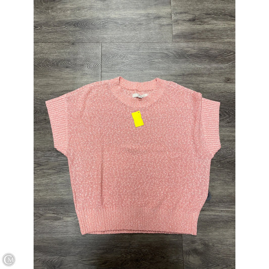 Sweater Short Sleeve By Loft In Pink, Size: Xl