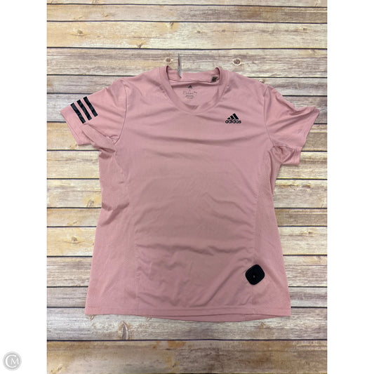 Athletic Top Short Sleeve By Adidas In Mauve, Size: L