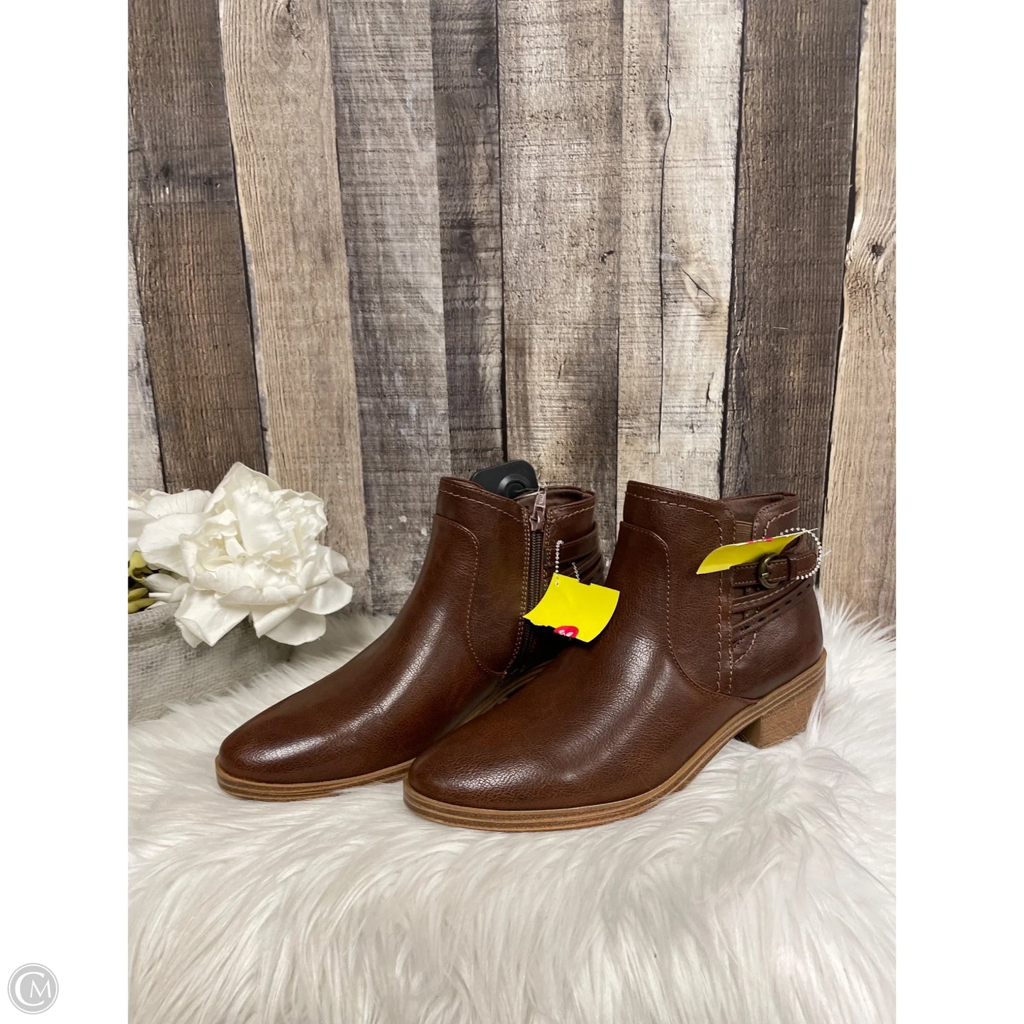 Boots Ankle Heels By Cmc In Brown, Size: 8
