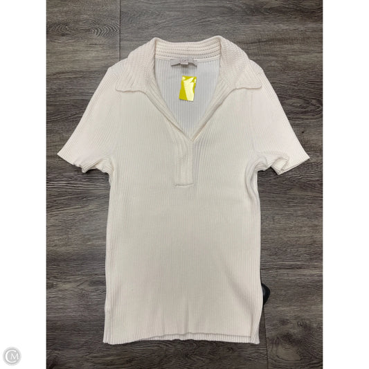 Top Short Sleeve By Loft In Cream, Size: Xxl