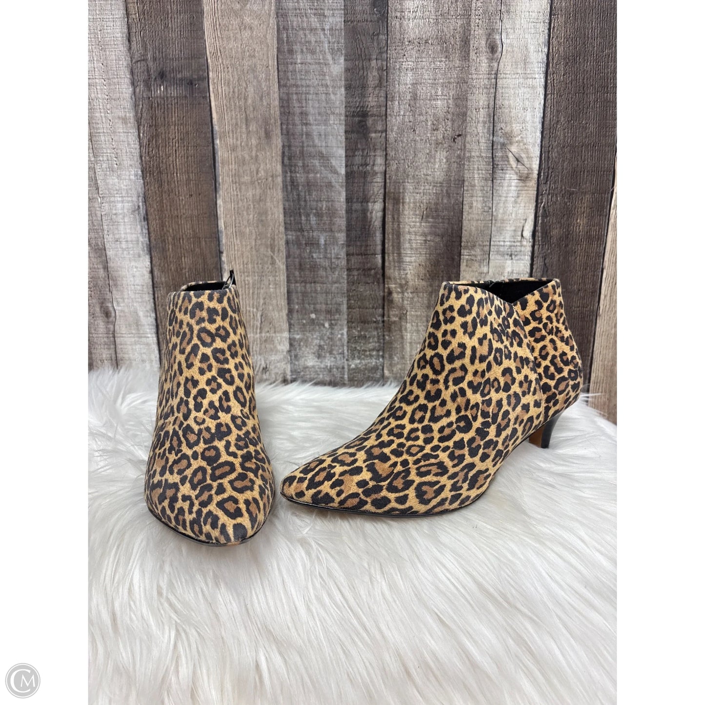 Boots Ankle Heels By Clarks In Animal Print, Size: 9.5